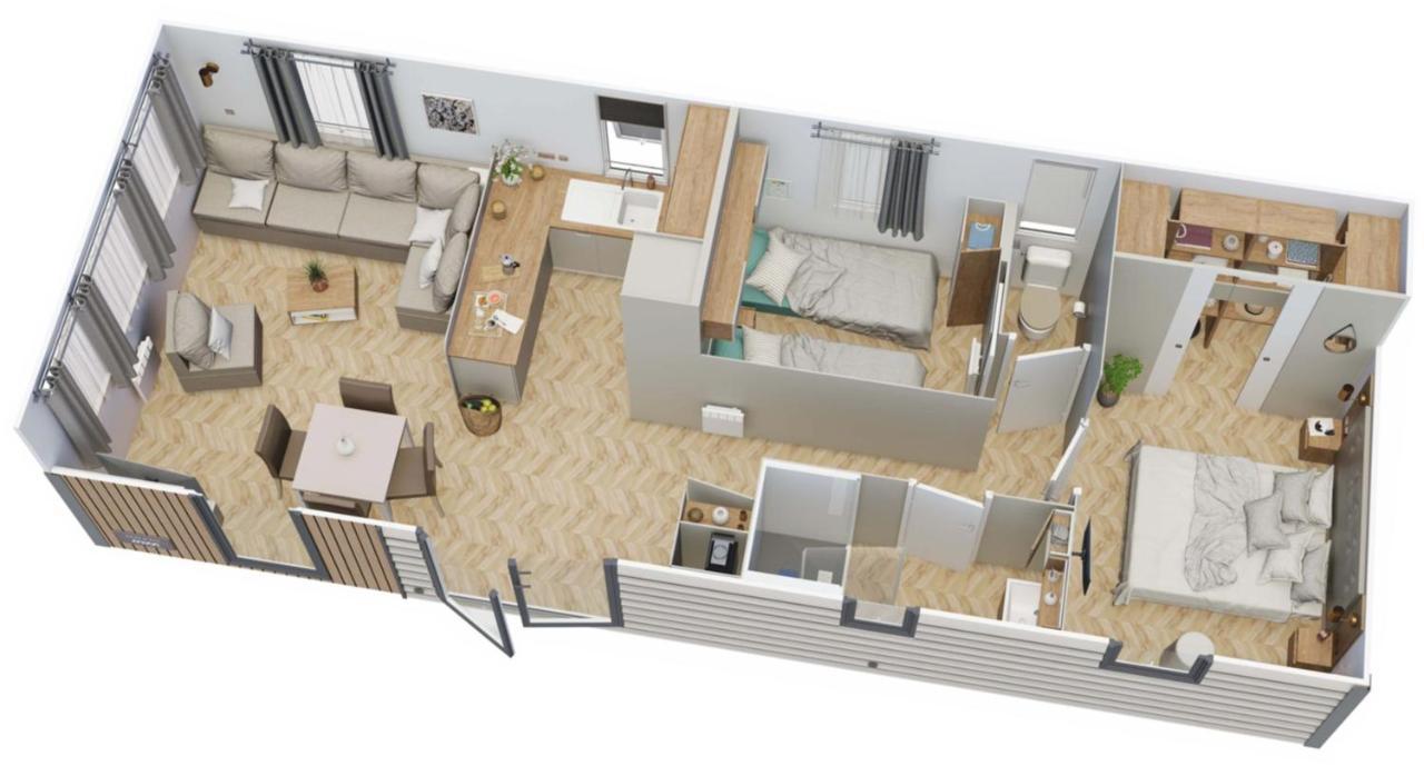 Grand Mobile-Home 45M2 Au Calme Et Au Bord De Mer Сен-Бревен-ле-Пен Екстер'єр фото